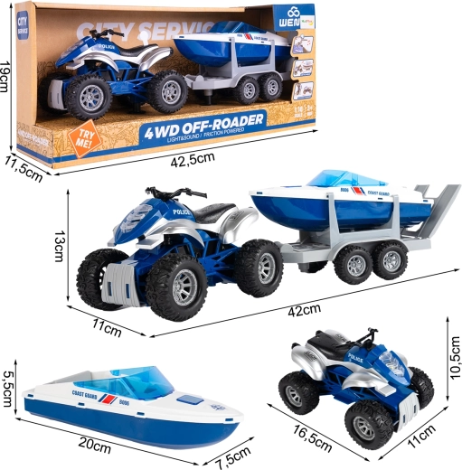 Polizeiset – Quad und Motorboot 1:16