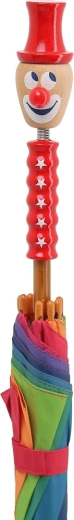 Verspielter Clown-Griff aus naturbelassenem Holz