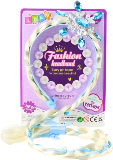 Langer Zopf mit blauem Band