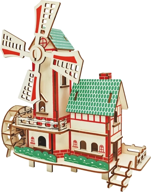 Holz-3D-Puzzle – Windmühle