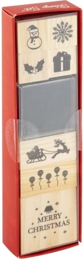 Set aus 7 Weihnachts-Stempeln aus Holz