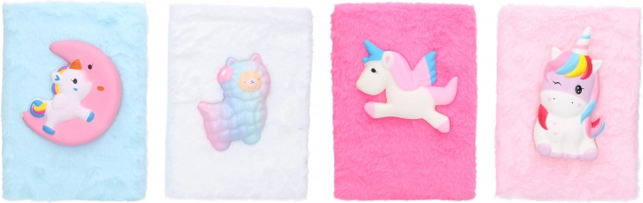 Liniertes flauschiges Notizbuch mit Tiermotiv 15 × 21 cm, 80 Seiten