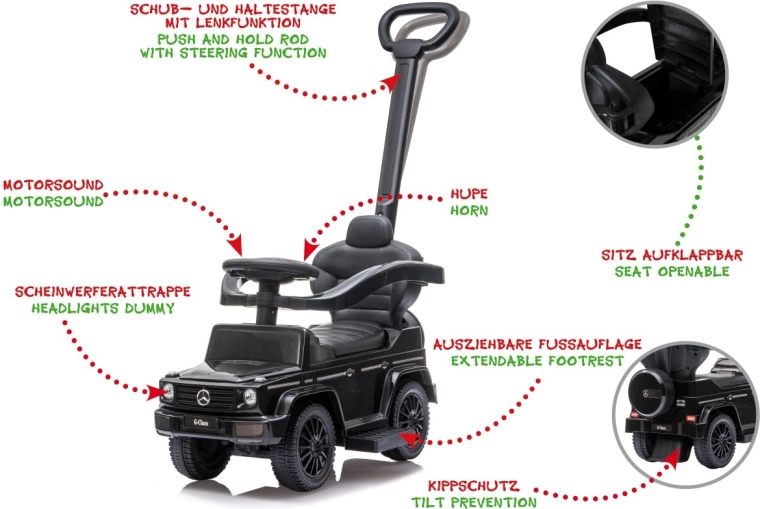Kinder-Rutschauto Mercedes-Benz G 350 d 3-in-1 in Schwarz