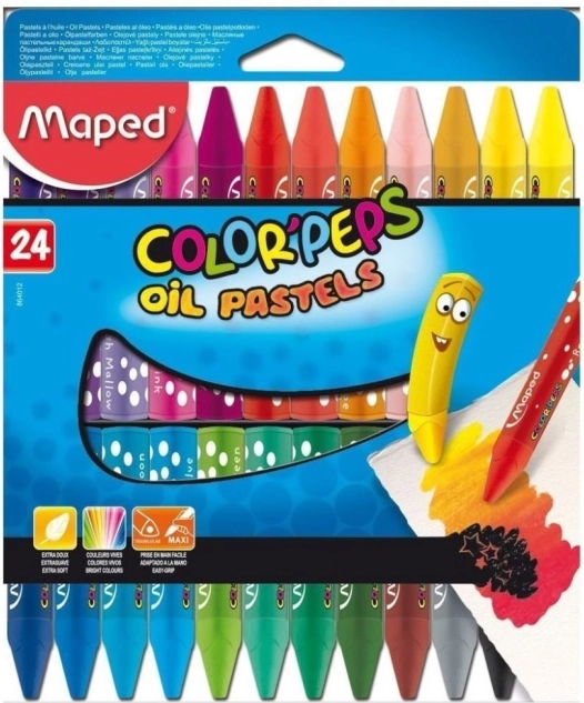 Dreieckige Ölkreiden MAPED Color'Peps 24 Stk.