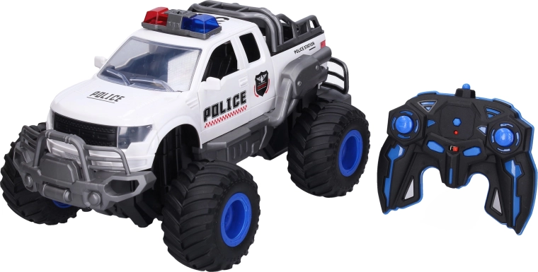Geländegängiges Polizeiauto als RC-Modell mit Raucheffekten, 41,5 cm