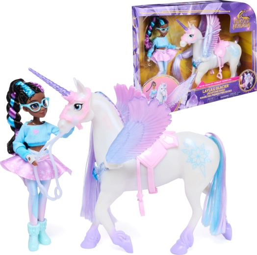 Spin Master Unicorn Academy Layla und Einhorn Glacier Gemstone Magic mit Licht- und Soundeffekten