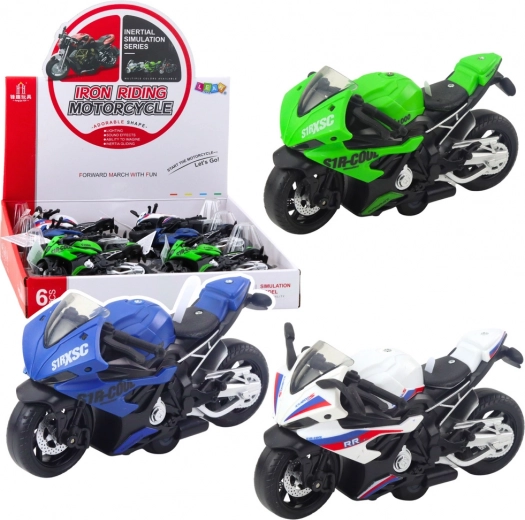 Sportliches Rennmotorrad mit Schwungrad, Licht und Sound