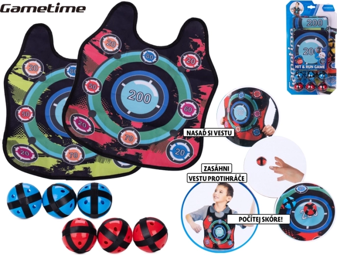Gametime-Set mit 2 Westen mit Zielscheiben und 6 Klettbällen