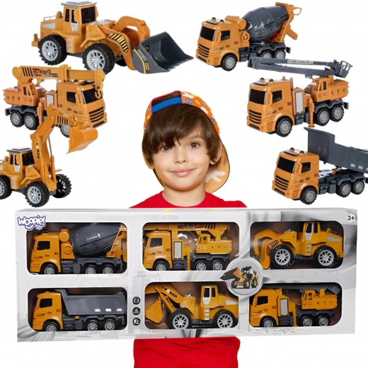 Woopie Großes Set Bau-Fahrzeuge 6-in-1