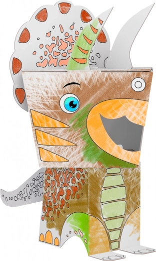 Papier-3D-Malbauschnitt – Katze – Triceratops
