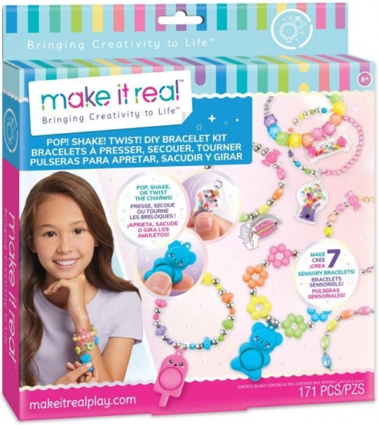 Make It Real Set zur Herstellung sensorischer Armbänder – 7 bunte Schmuckstücke mit Anhängern