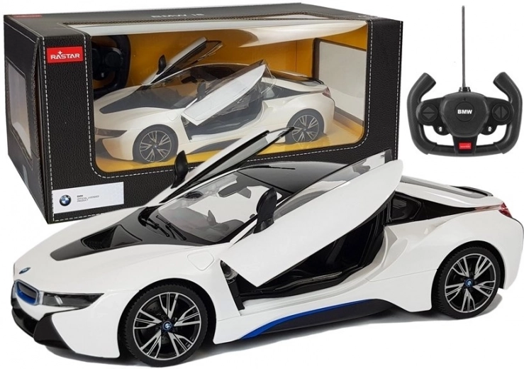 Ferngesteuertes Auto BMW i8 Rastar 1:14 weiß mit automatischen Türen