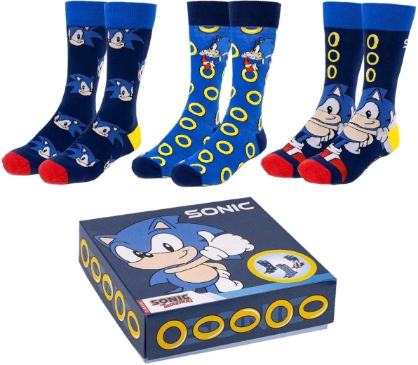 Sonic-Socken-Set – 3 Paar in Geschenkbox