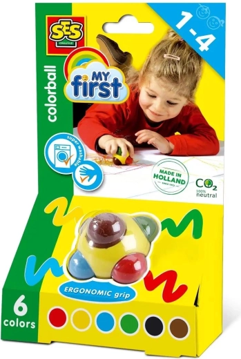 Sechs Farben in einem Stift