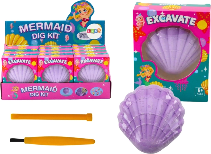 Archäologie-Set Meerjungfrau in Muschel Meißelpinsel