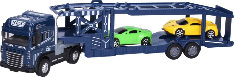 Metall-Sattelzug mit Autos, Schwungradantrieb sowie Licht und Sound