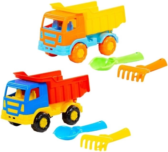 Sandspiel-Set Auto Salute mit Schaufel und Rechen