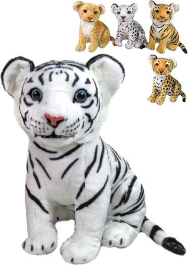 Plüsch-Safari-Jungtier 31 cm (Tiger oder Leopard) - 1 Stück