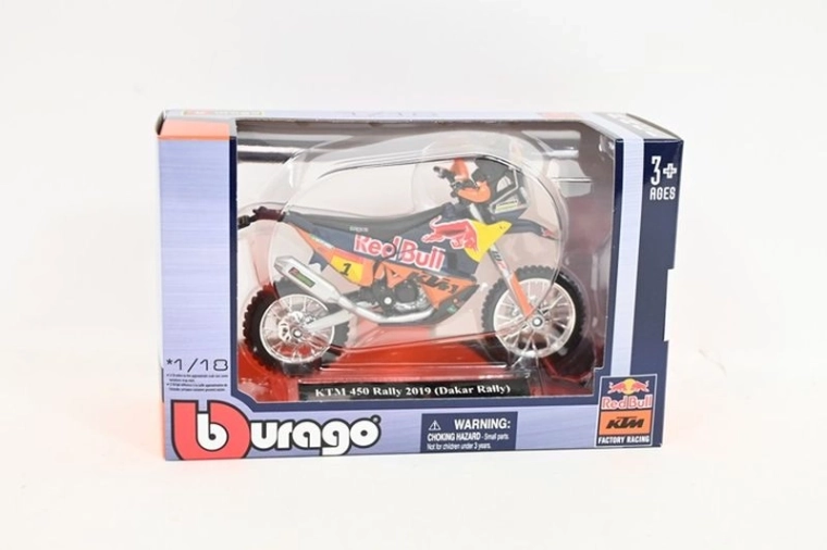 Bburago 1:18 Red Bull KTM 450 Rally Dakar 2019 (Startnummer 1) – Motorradmodell