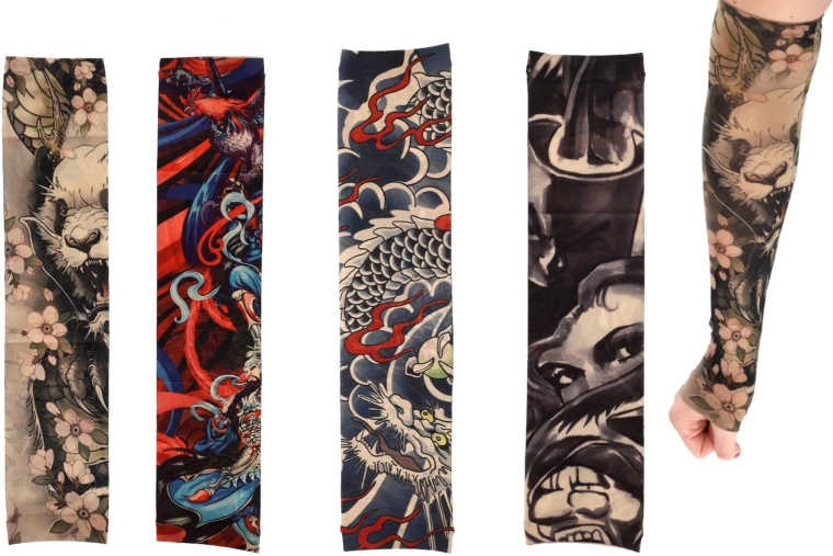 Elastischer Tattoo-Ärmel – 4 Designs im Beutel