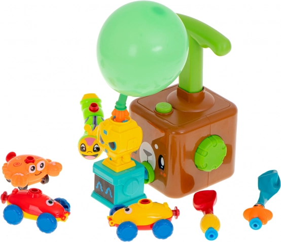 Ballon-Startstation mit Autos – aerodynamischer Bär, Lernset mit 23 Teilen