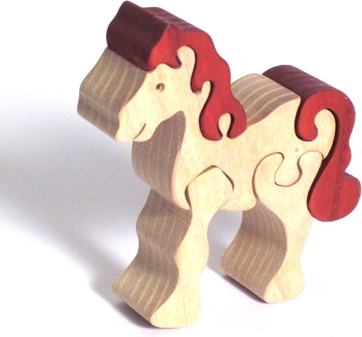 Fauna Holz-Steckpuzzle Weißes Pferd