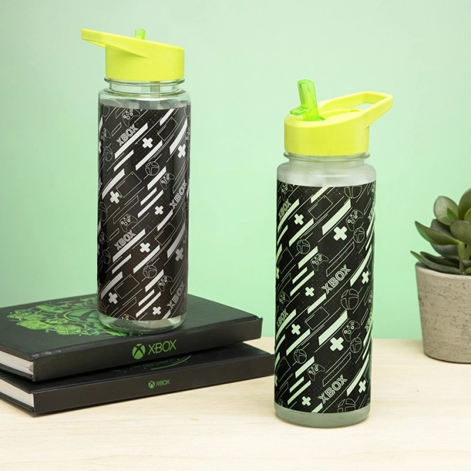 Thermo-Farbwechsel-Flasche XBOX 650 ml mit Trinkhalm