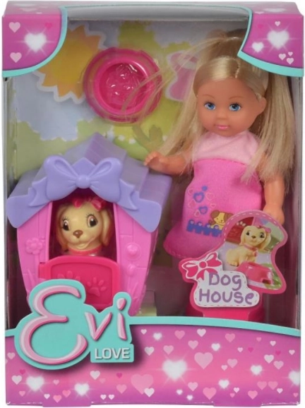 Puppe Evička mit Hundehütte