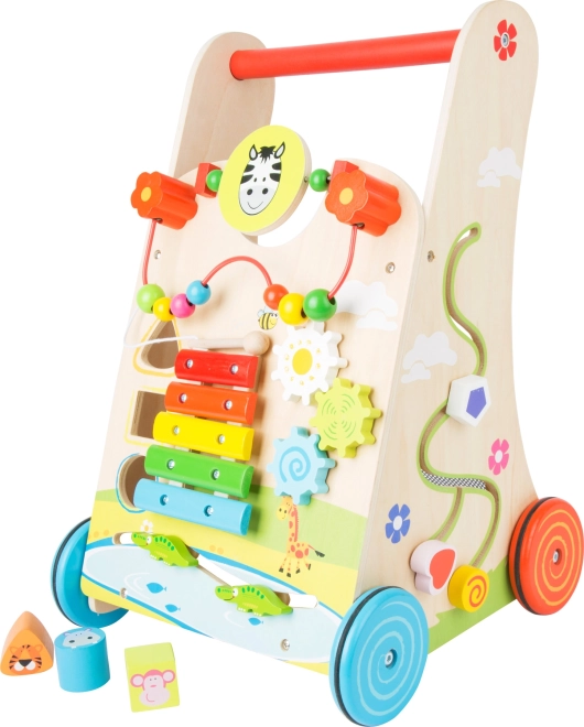 Holz-Kinderlauflernwagen Blumenwiese
