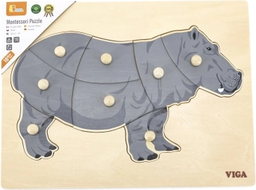 Holz-Montessori-Steckpuzzle – Nilpferd VIGA