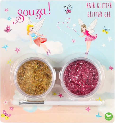 Haarglitzer – fuchsia und gold