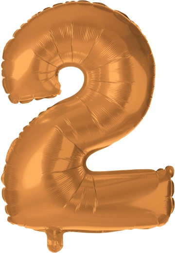 Folienballon Zahl 2 30 cm bronzefarben TORO