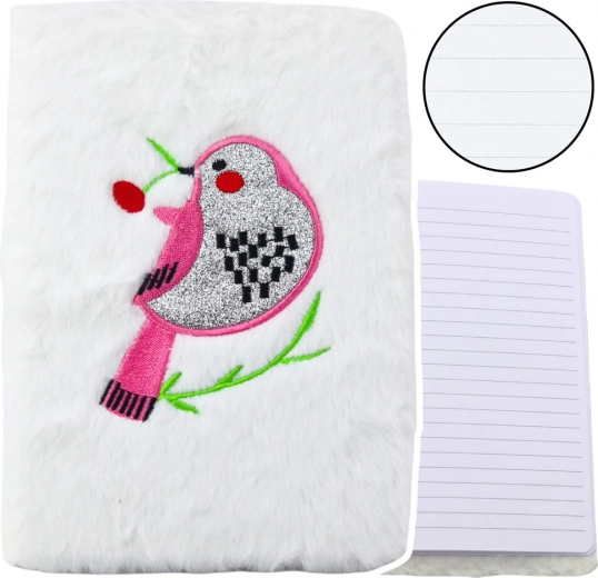 Weiches Notizbuch mit Brokatvogel