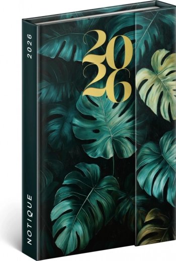 Wöchentlicher magnetischer Planer Monstera 2026, 11 x 16 cm