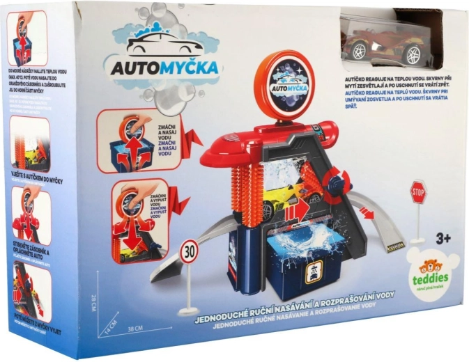 Teddies Autowaschanlage mit farbwechselndem Auto