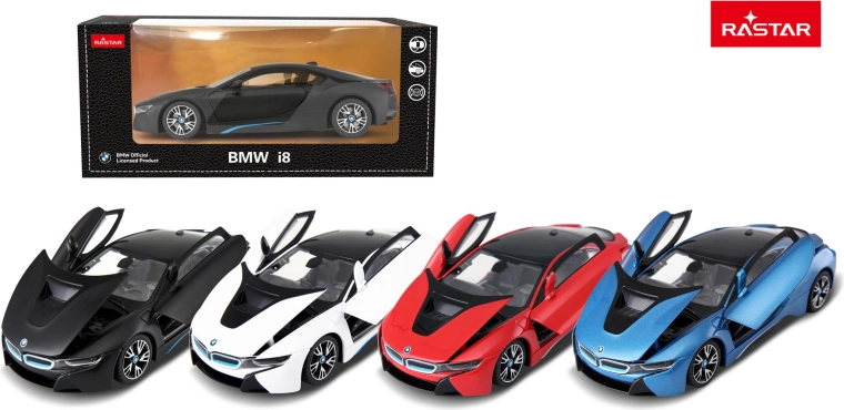 Metall-Automodell Rastar BMW i8 1:24 schwarz