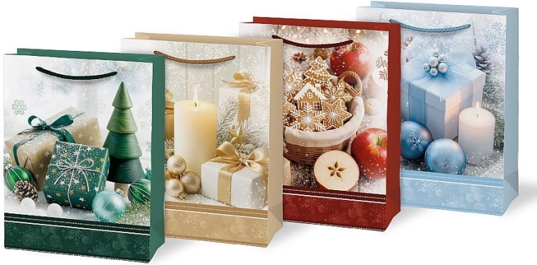 Weihnachtliche Geschenktüte A4 mit Aufdruck - 1 Stück