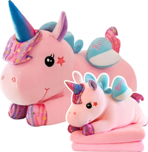 3-in-1: Plüschtier, Kissen und Decke