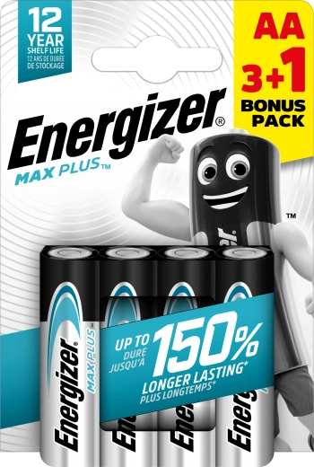Energizer Max Plus AA Alkalibatterien 3+1 gratis, 4 Stk.