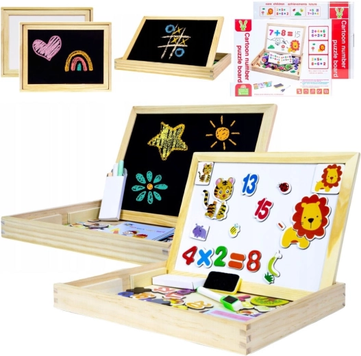 Hölzerne multifunktionale Lerntafel 2-in-1 – 1 Stück