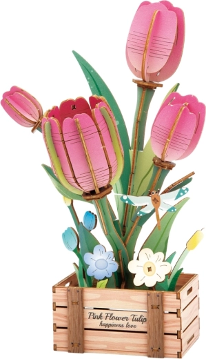 2Kids Toys 3D Holzbausatz Tulpe rosa