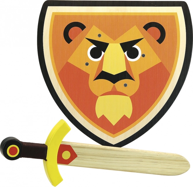 Vilac Holzschild und Schwert Löwe für Kinder
