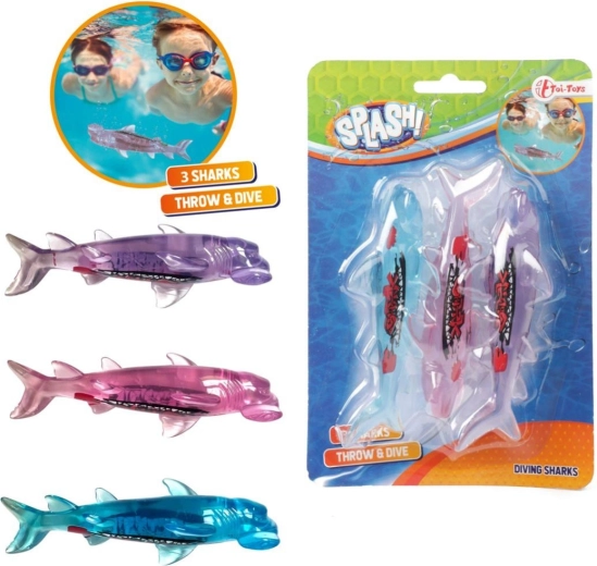 Tauchhaie für den Pool, Set 3 Stk. 13 cm