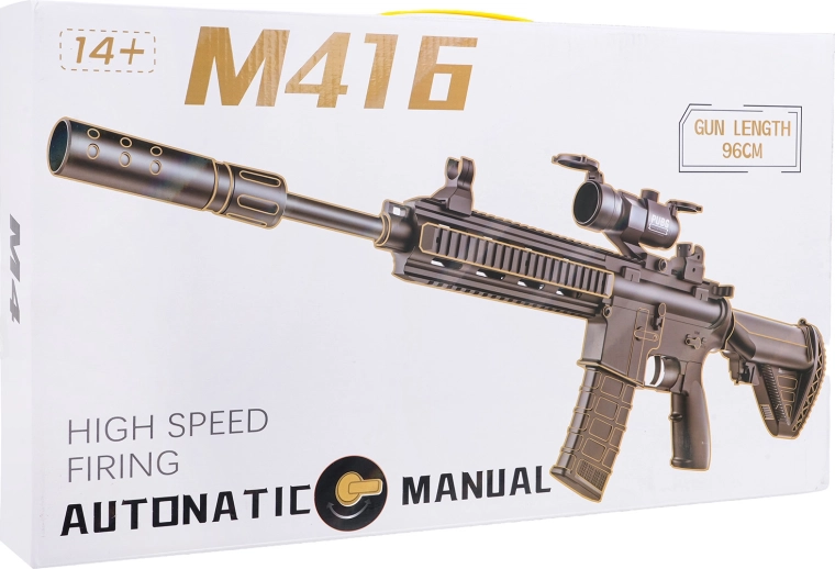 M416 Karabiner, grau – für Wasser-/Gel-Kugeln mit Zubehör