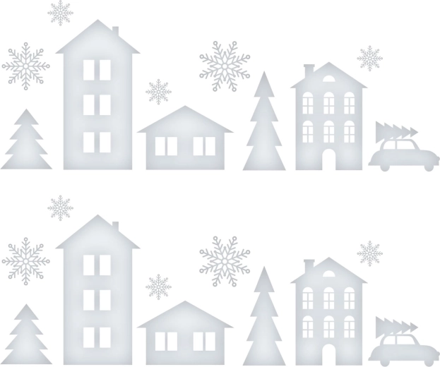 Weihnachtliche Fensterdekoration Winterlandschaft 37,5 × 27 cm