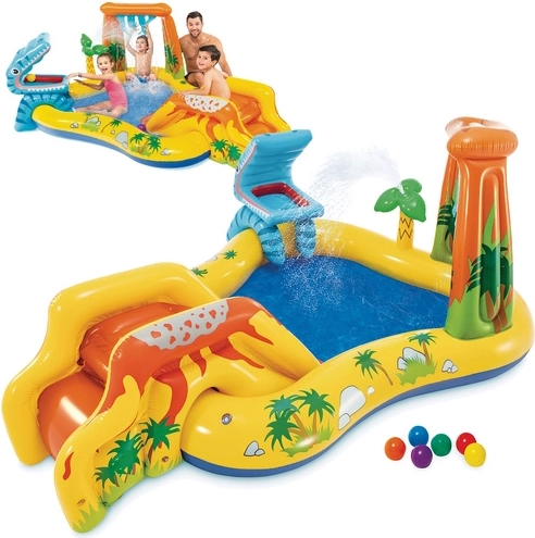 Aufblasbarer Wasser-Spielplatz für Kinder 5-in-1 mit Pool und Rutsche INTEX