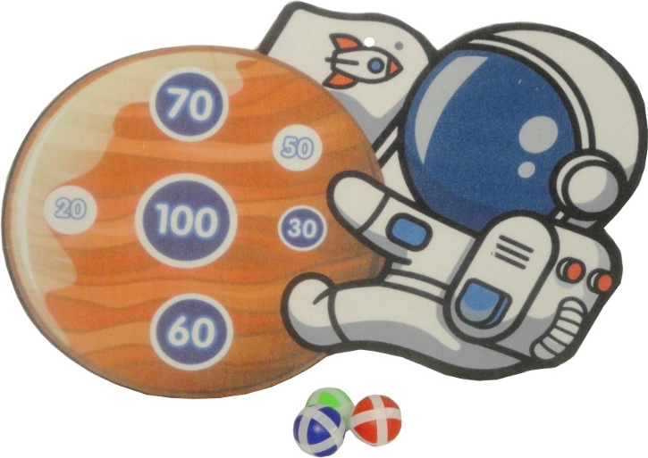 Kinderspiel Zielscheibe mit Klettbällen – Weltraum-Motiv Astronaut
