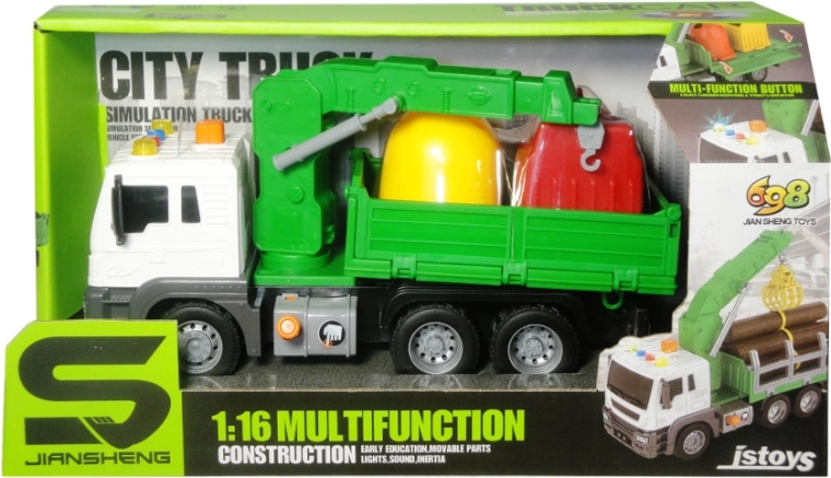 Müllwagen mit Lichtern und Geräuschen