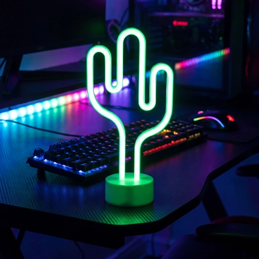 Neon-LED-Lampe grüner Kaktus