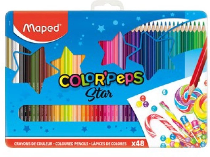 Dreikant-Buntstifte Maped Color'Peps 48 Stk in Metallbox